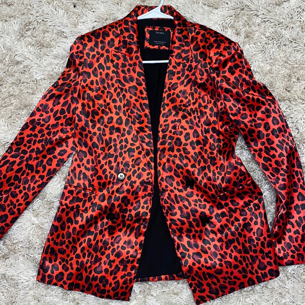 Animal print blazer suit jacket